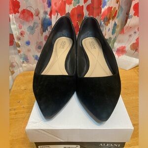 Black suede chunk heel